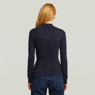 3D Biker Knit Slim Full Zip Knit