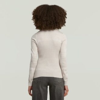 3D Biker Knit Slim Full Zip Knit