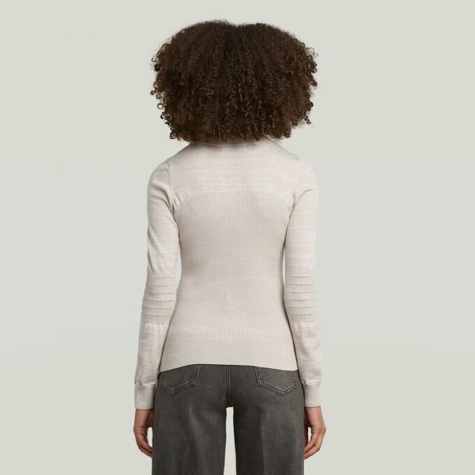 3D Biker Knit Slim Full Zip Knit