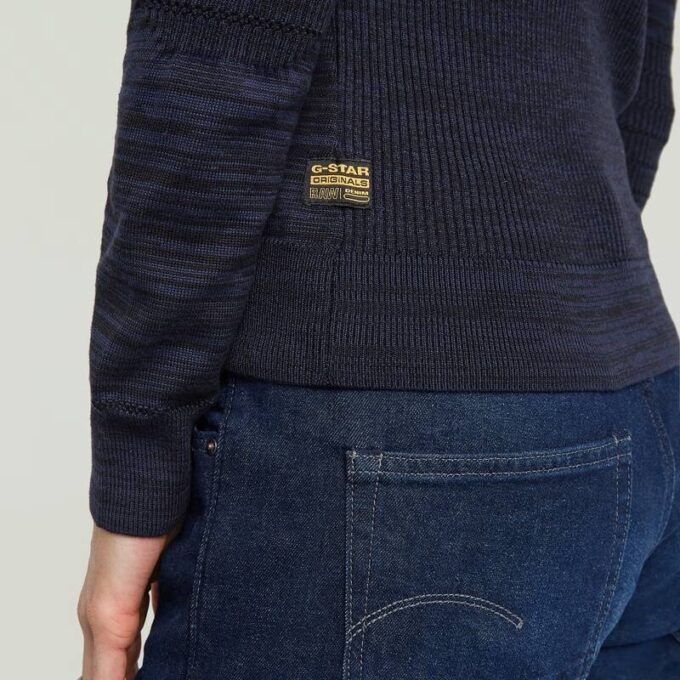 3D Biker Knit Slim Full Zip Knit