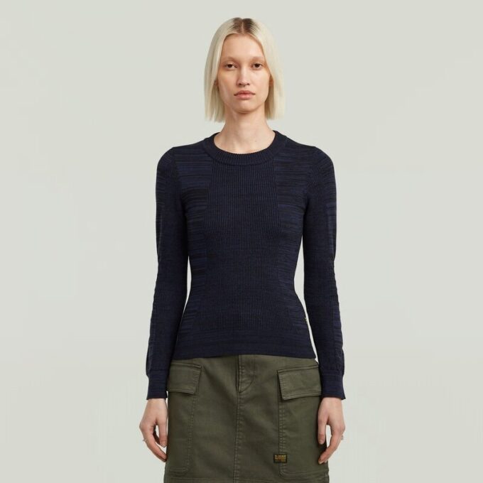 3D Biker Knit Slim Pullover