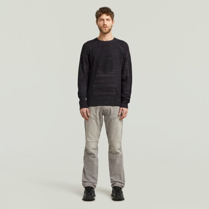 3D Biker Ribbed Knit Pullover