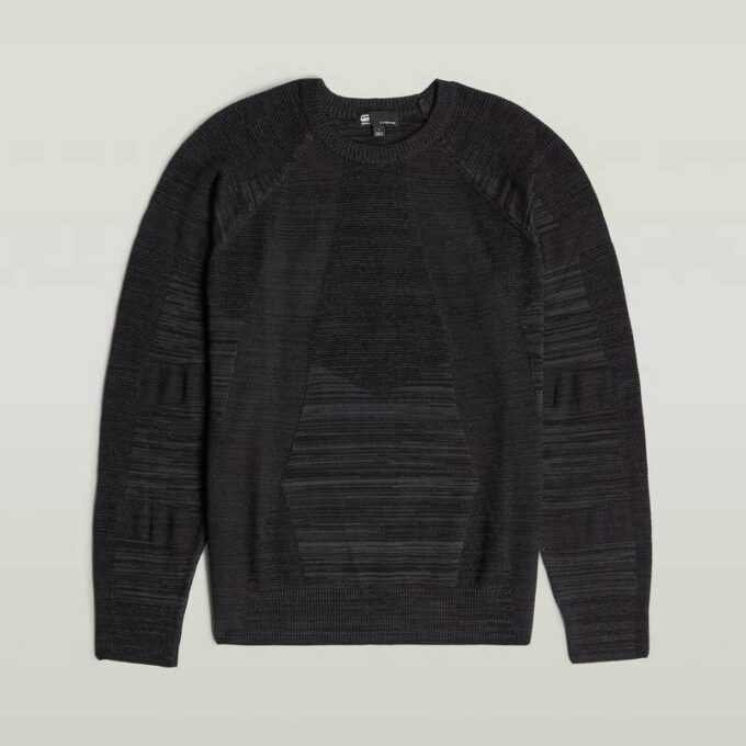 3D Biker Ribbed Knit Pullover