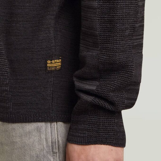 3D Biker Ribbed Knit Pullover