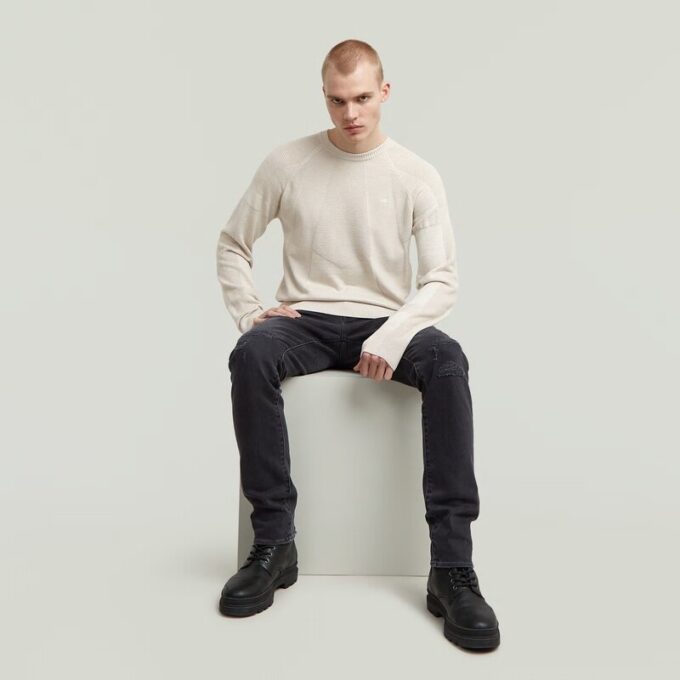 3D Biker Ribbed Knit Pullover 3D Biker Ribbed Knit Pullover