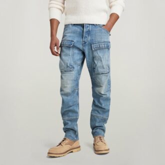 3D Straight Tapered Denim Cargo Pants