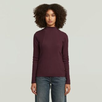 A-Line Slim Rib Mock T-Shirt