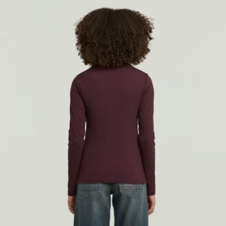 A-Line Slim Rib Mock T-Shirt