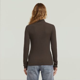 A Line Slim Rib Mock T-Shirt