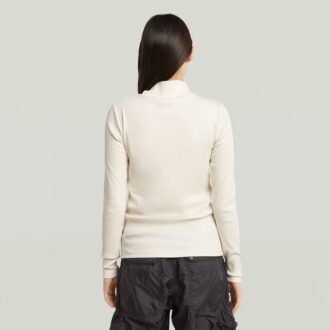 A-Line Slim Rib Mock T-Shirt