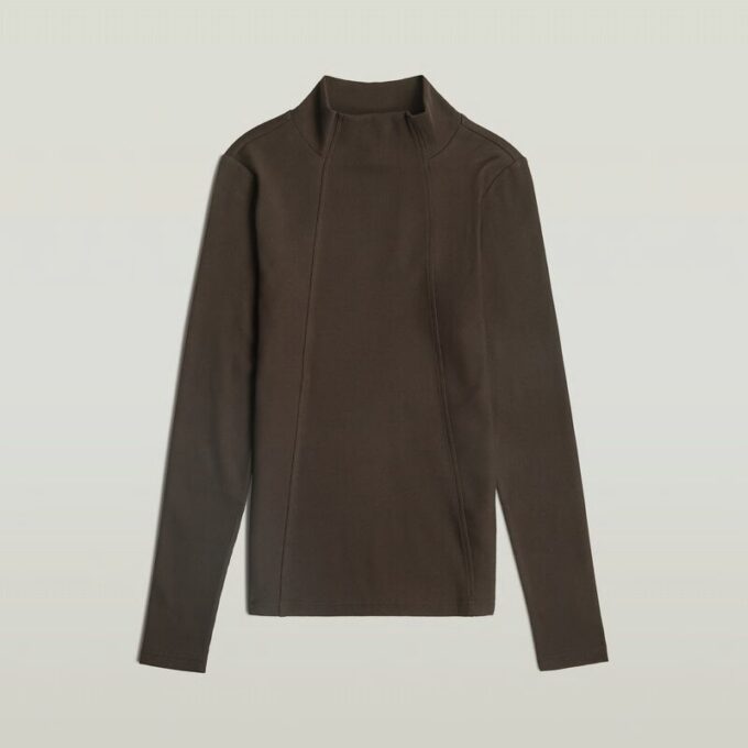 A Line Slim Rib Mock T-Shirt A Line Slim Rib Mock T-Shirt