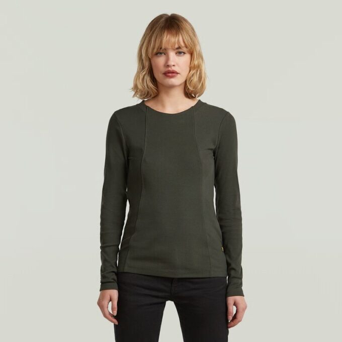 A Line Slim Rib T-Shirt