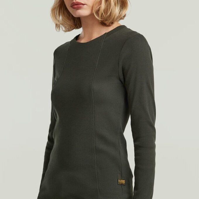 A Line Slim Rib T-Shirt