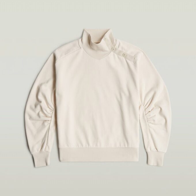 Asymmetric Button Mock Sweater Asymmetric Button Mock Sweater