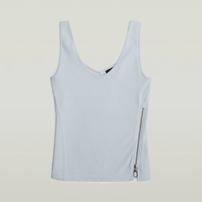 Asymmetrical Zip Slim Tank Top
