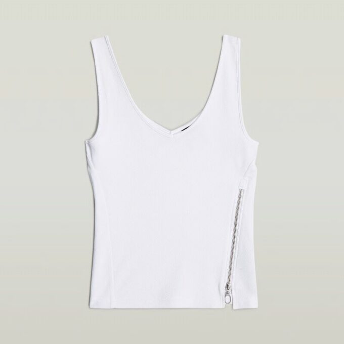 Asymmetrical Zip Slim Tank Top