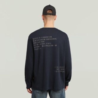 Back Embro Text Loose T-Shirt