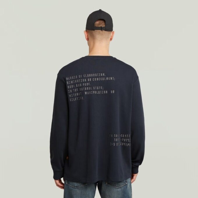 Back Embro Text Loose T-Shirt