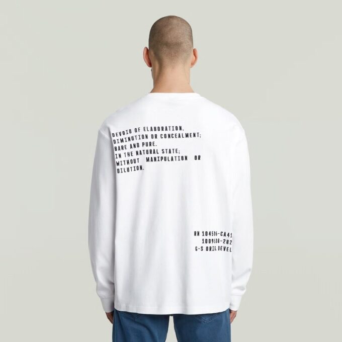 Back Embro Text Loose T-Shirt