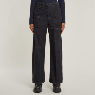 Belted Cargo Loose Jeans