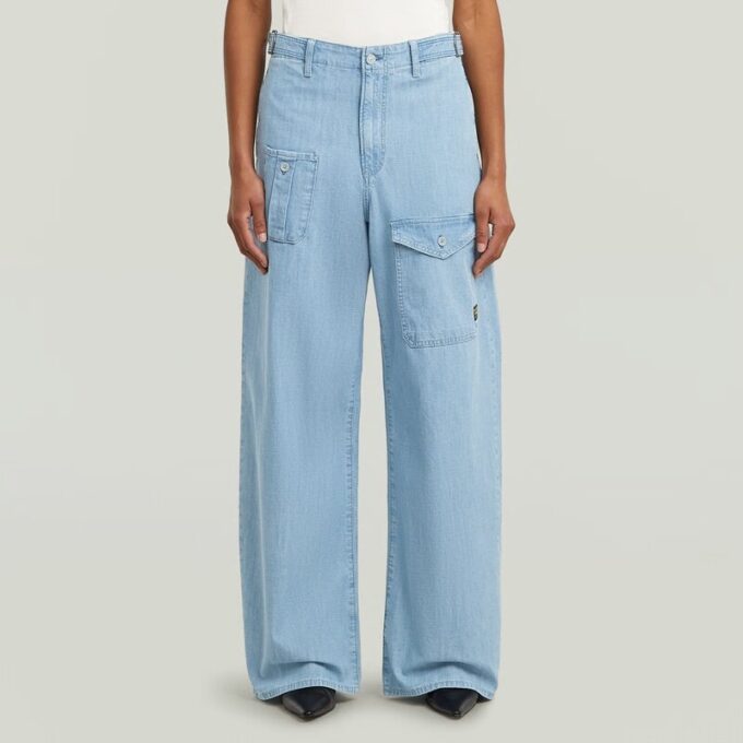 Belted Cargo Loose Jeans