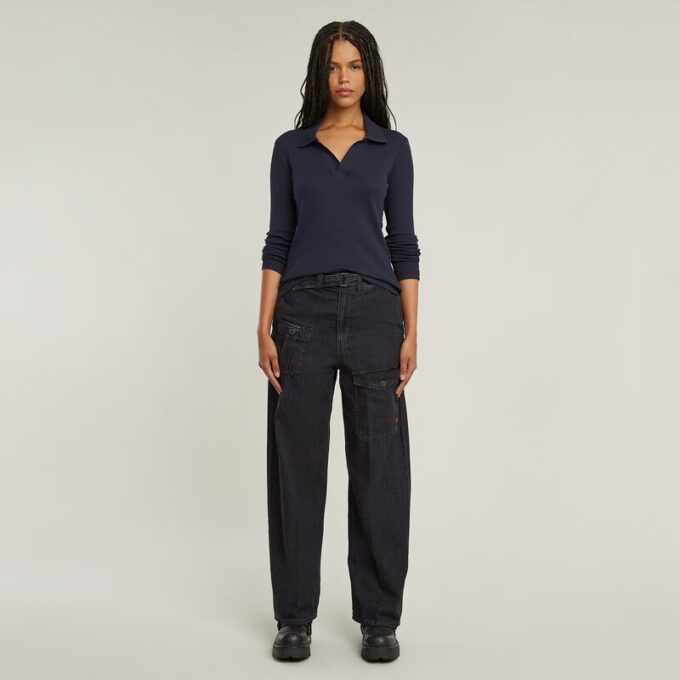 Belted Cargo Loose Jeans