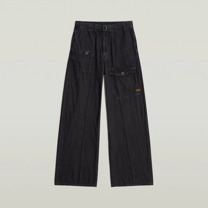 Belted Cargo Loose Jeans