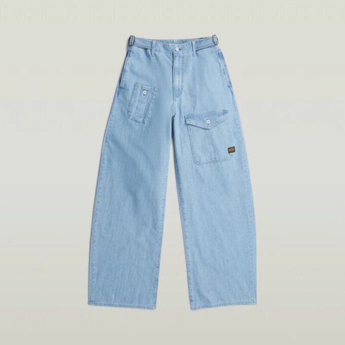 Belted Cargo Loose Jeans