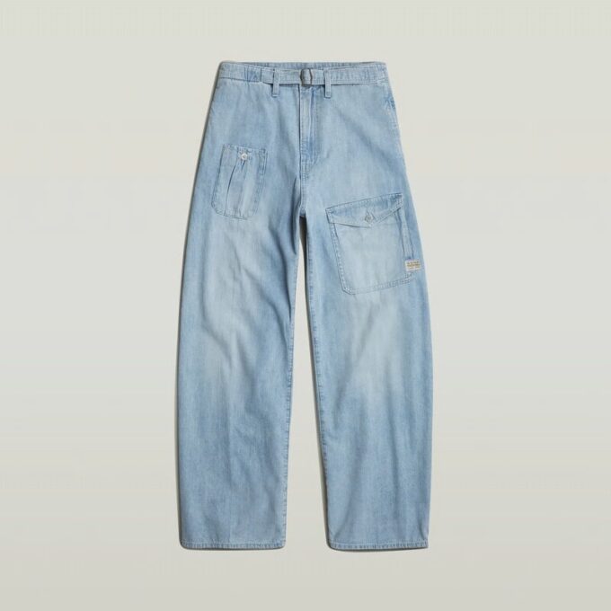 Belted Cargo Loose Jeans