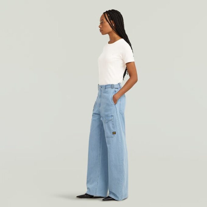 Belted Cargo Loose Jeans