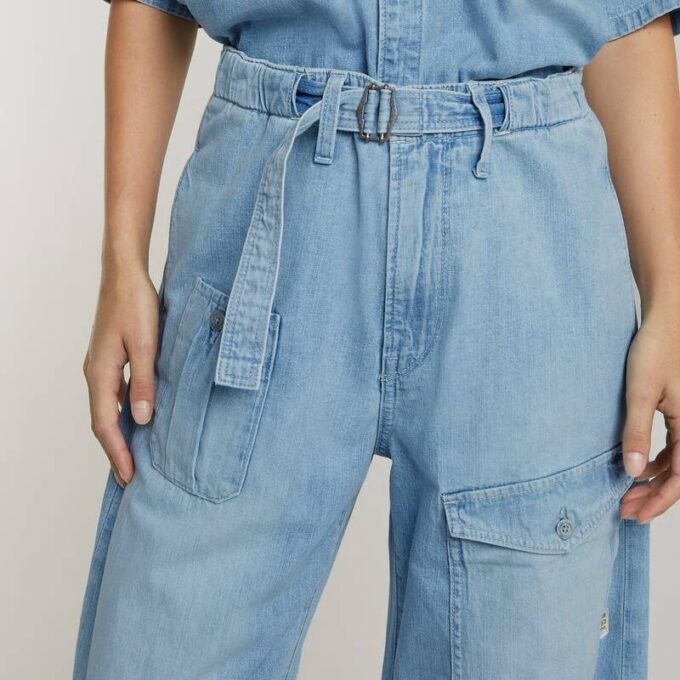Belted Cargo Loose Jeans