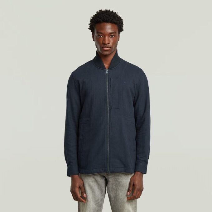 Bomber Collar Zip Overshirt