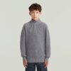 Boys Army Half Zip Knit