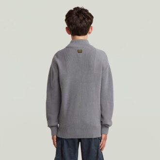Boys Army Half Zip Knit