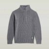 Boys Army Half Zip Knit