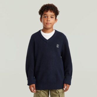 Boys Army V Neck Knit