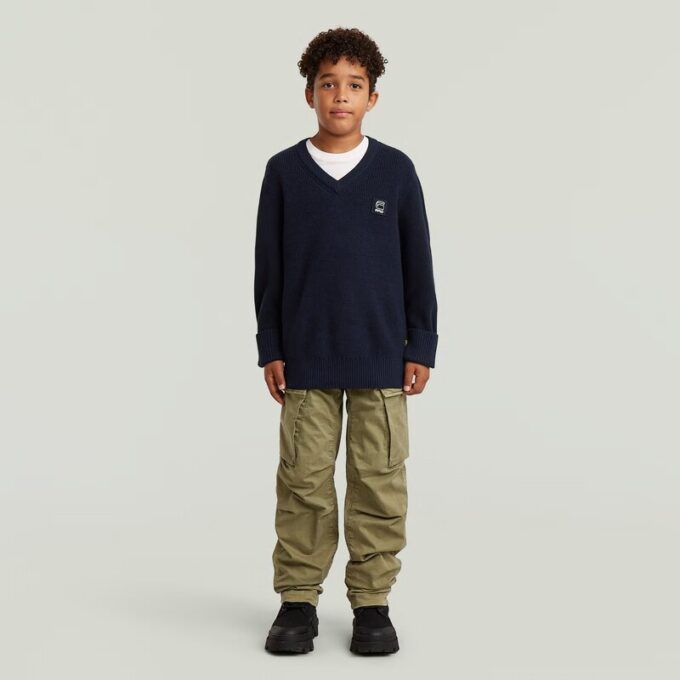 Boys Army V Neck Knit Boys Army V Neck Knit