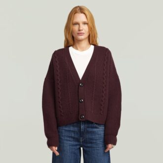 Cable Cropped Cardi Knit