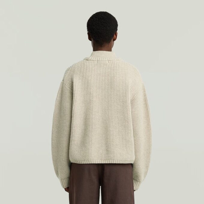 Cable Double Collar Knit