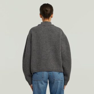 Cable Double Collar Knit