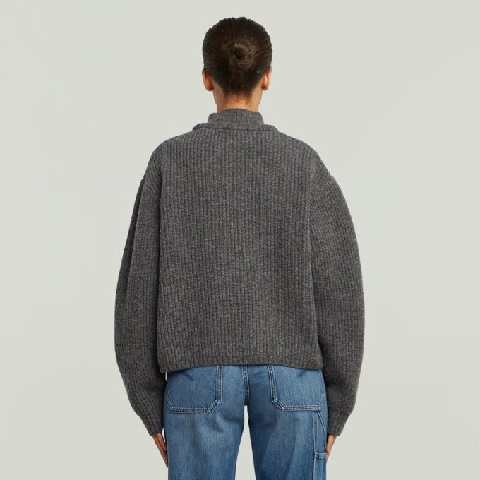 Cable Double Collar Knit