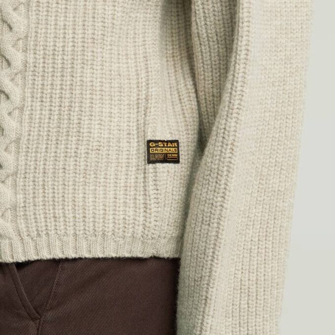 Cable Double Collar Knit