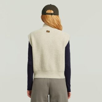 Cable Full Zip Vest Knit