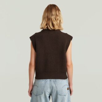 Cable Full Zip Vest Knit