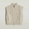 Cable Full Zip Vest Knit