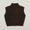 Cable Full Zip Vest Knit