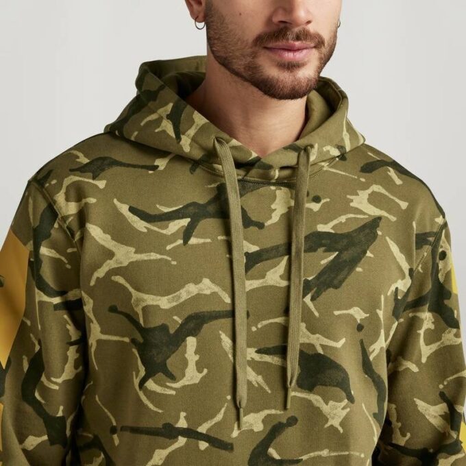Camo Sleeve Graphic Hoodie