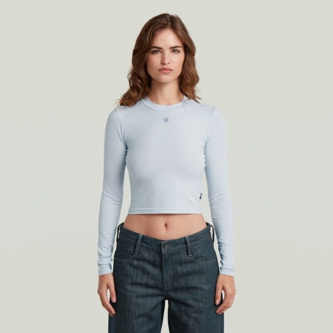 Cropped Mock Slim Top