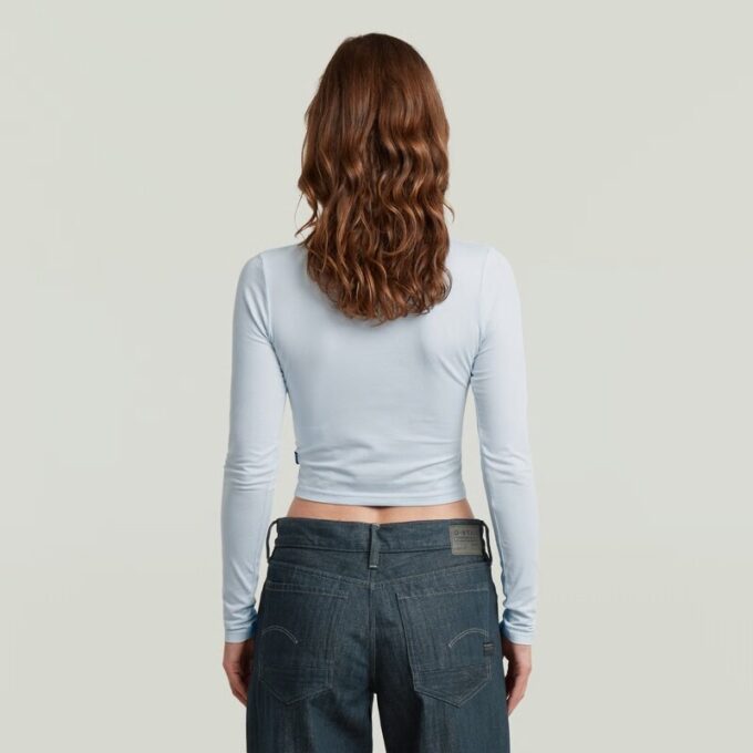 Cropped Mock Slim Top