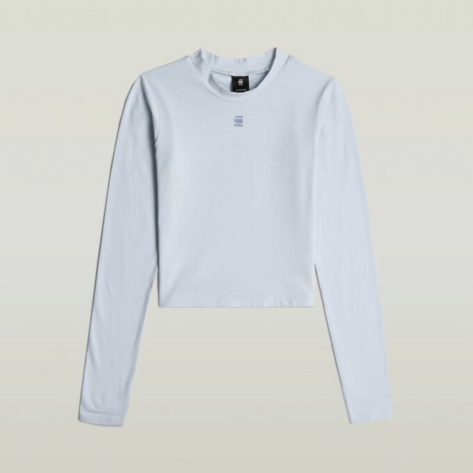 Cropped Mock Slim Top